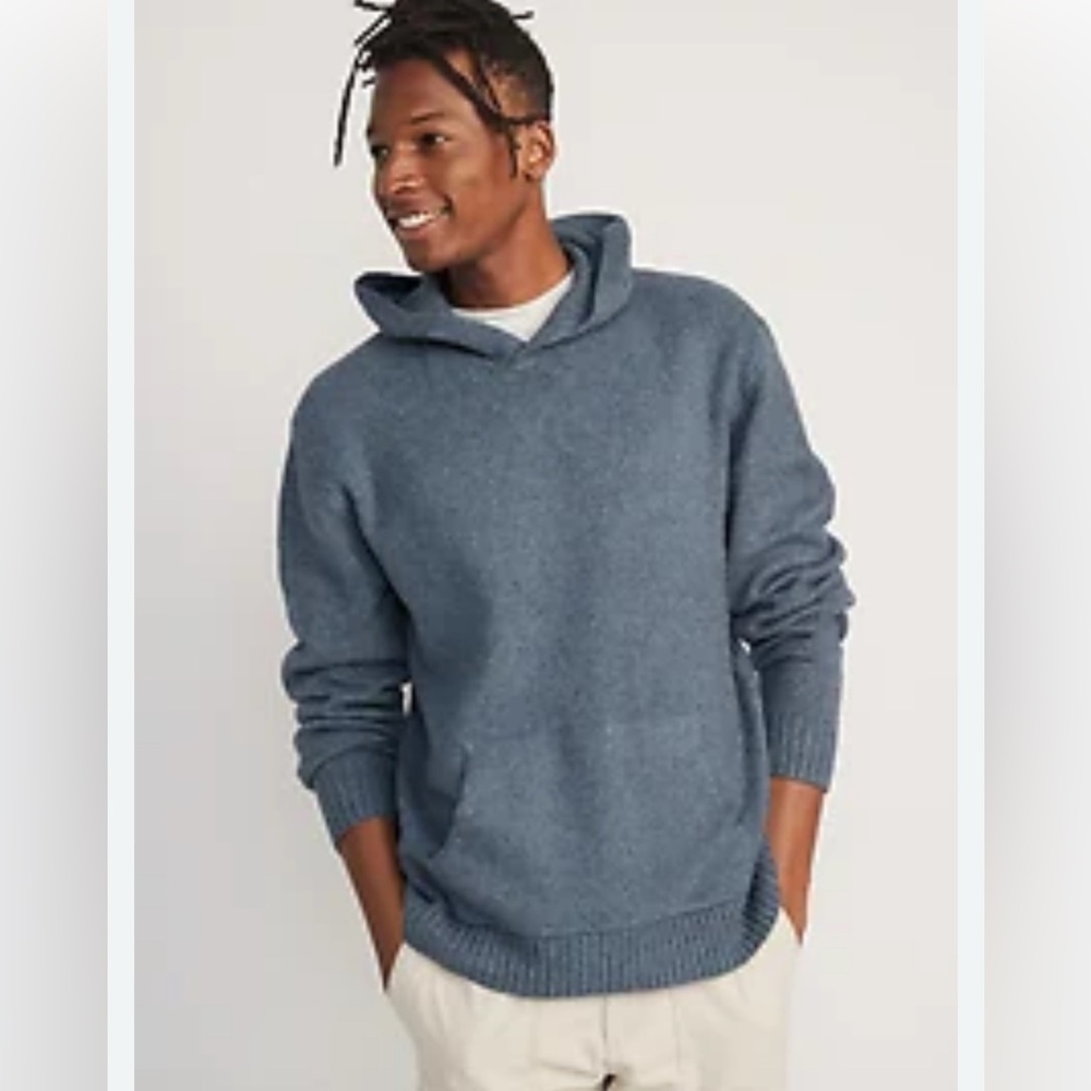 Old Navy Mens Size L Blue Hooded Sweater